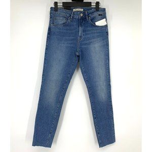 Mavi Jeans Tess High Rise Skinny Blue Denim Raw Hem NWT